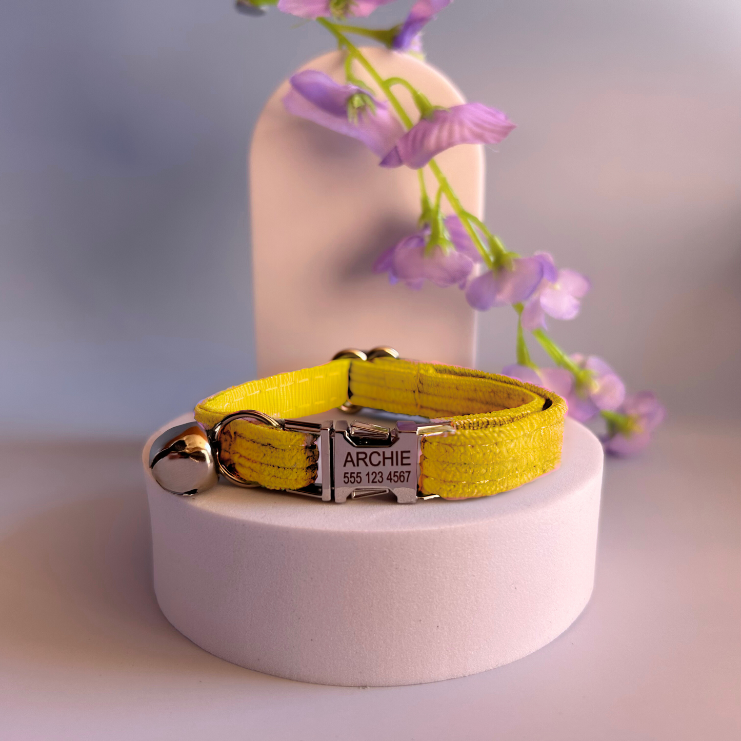 Yellow Corduroy | Cat Collar | Personalised