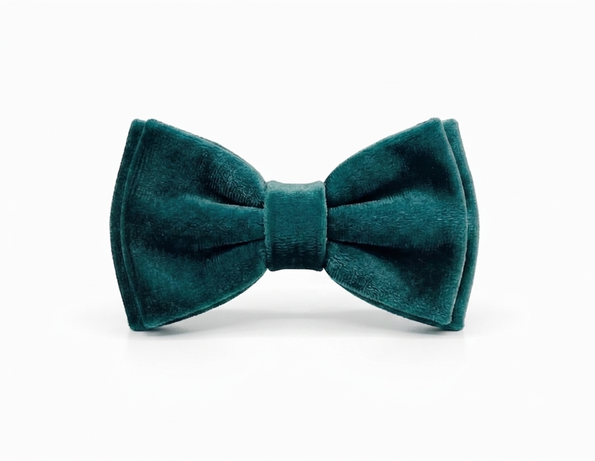 Teal Velvet Bow Tie