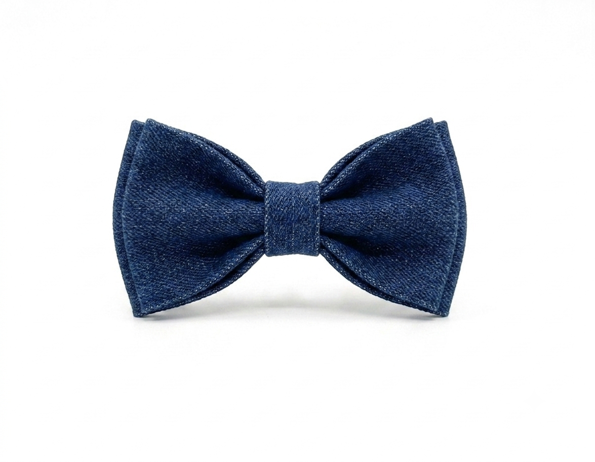 Dark Blue Denim Bow Tie