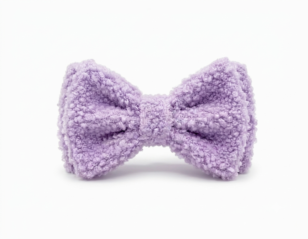 Light Purple Fluffy Bow Tie