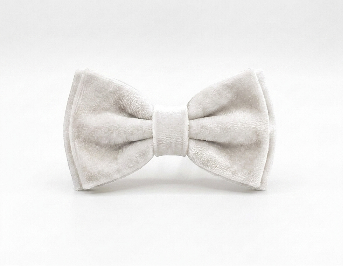 White Velvet Bow Tie