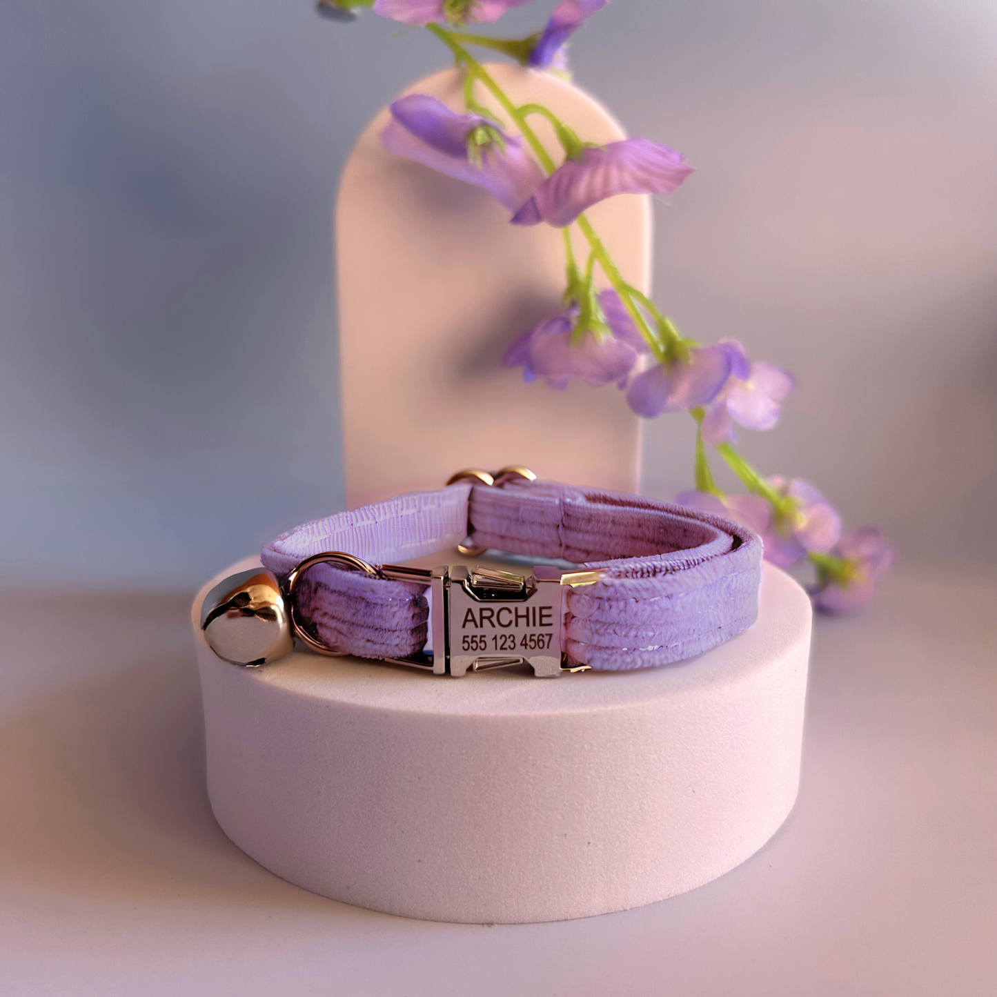 Lavender Corduroy | Cat Collar | Personalised