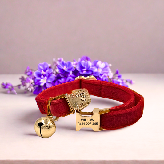 Red Velvet | Cat Collar | Personalised