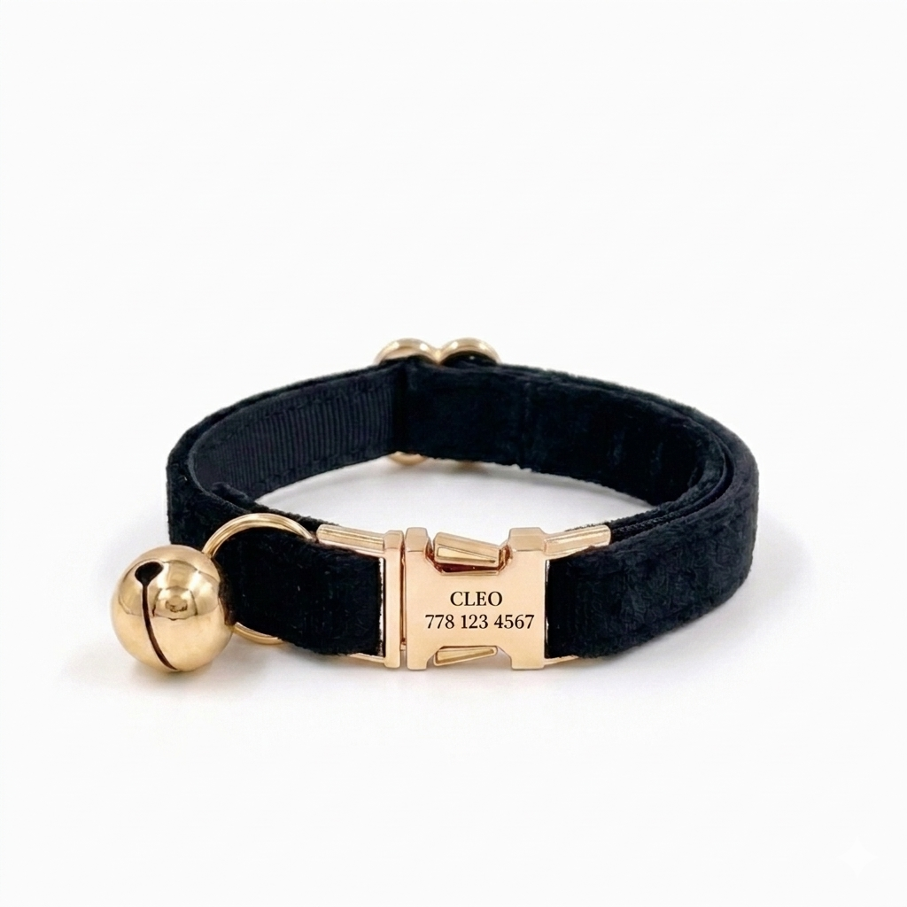 Black Velvet Cat Collar | Personalised