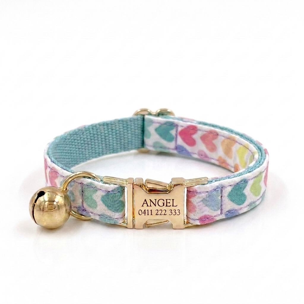 Blue Heart Cat Collar | Personalised