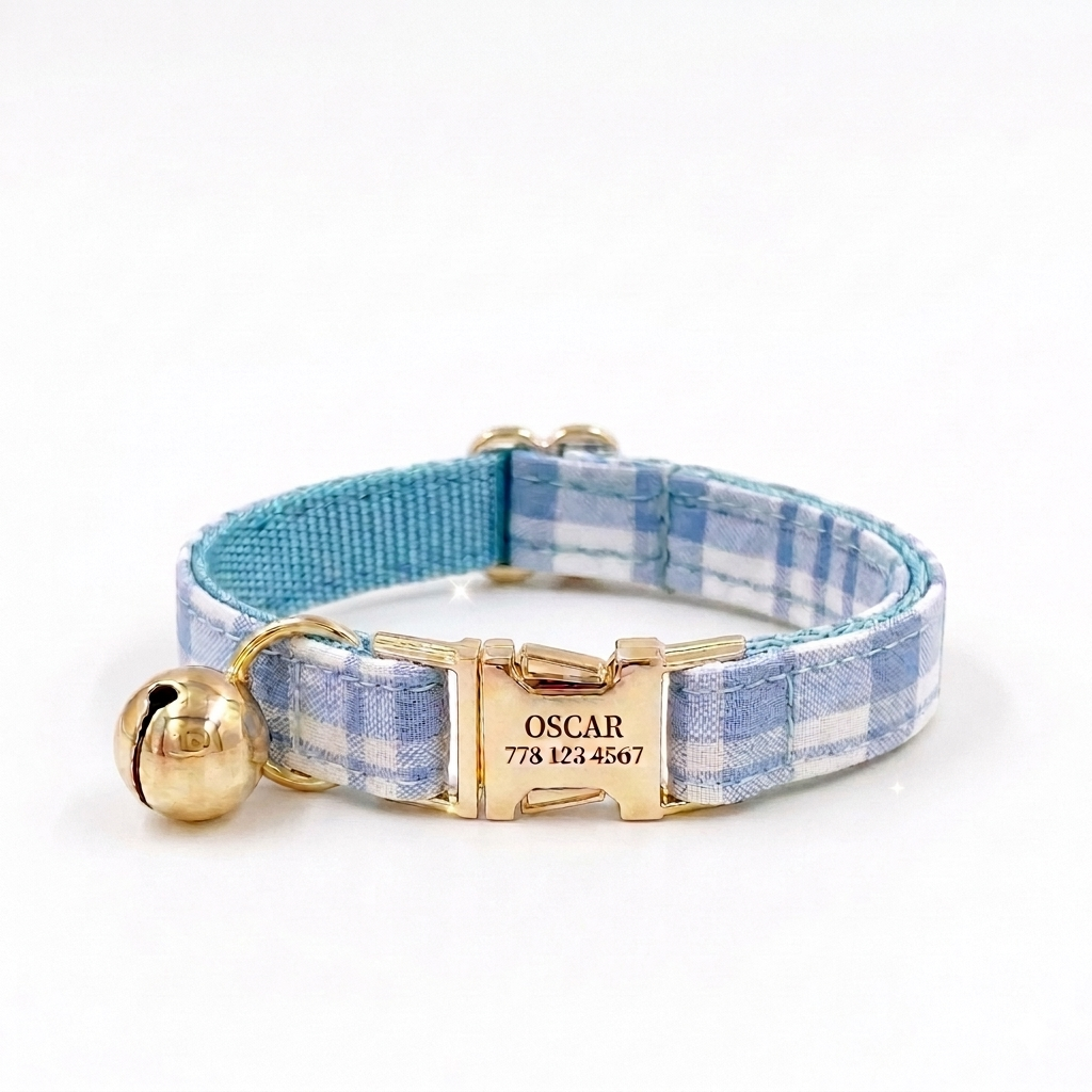 Blue Lattice Cat Collar | Personalised
