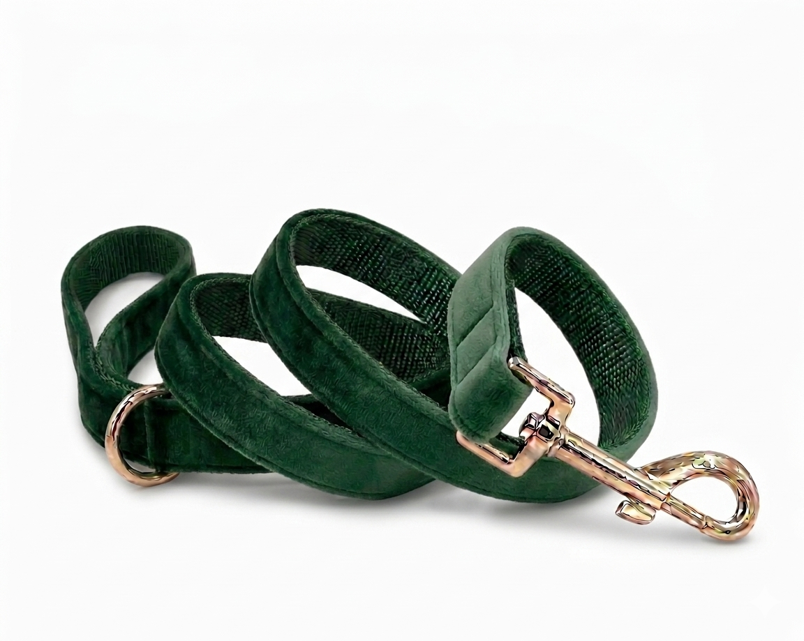 Forest Velvet Dog Leash | Customisable