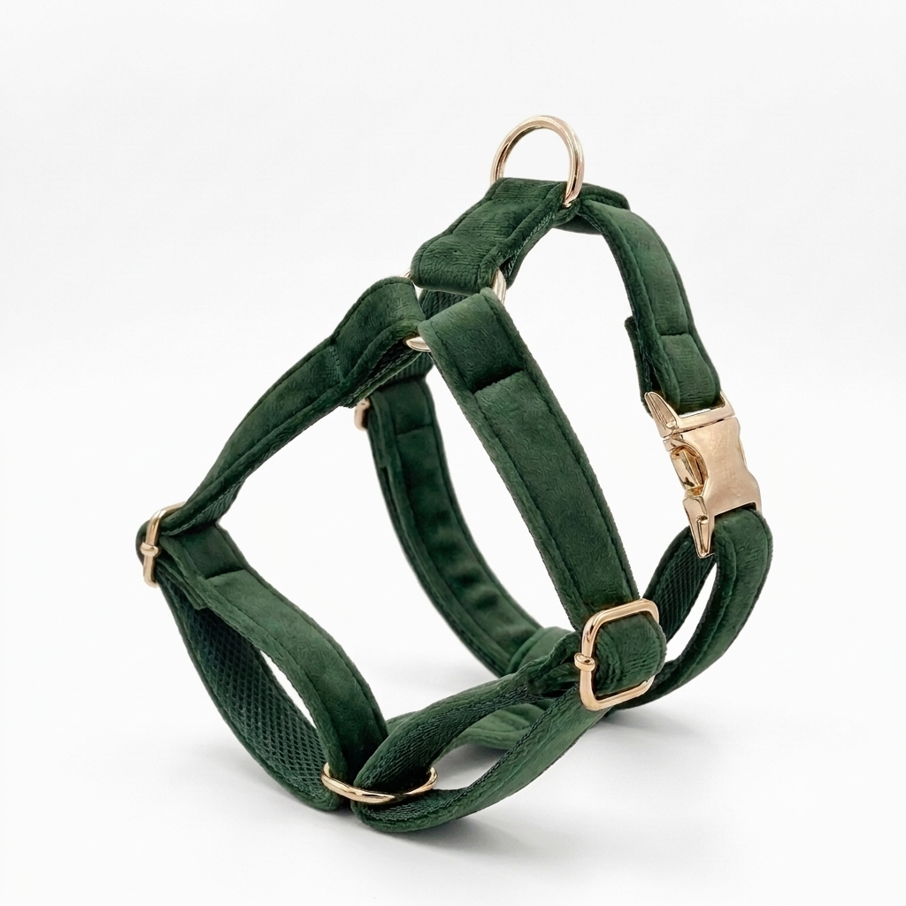 Forest Velvet Dog Harness | Customisable