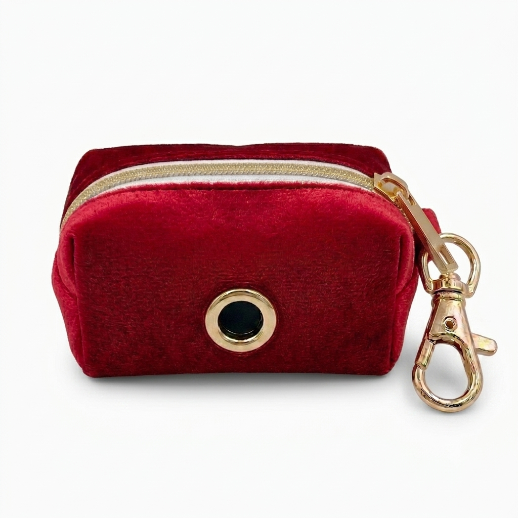 Red Velvet Poop Bag Holder | Customisable