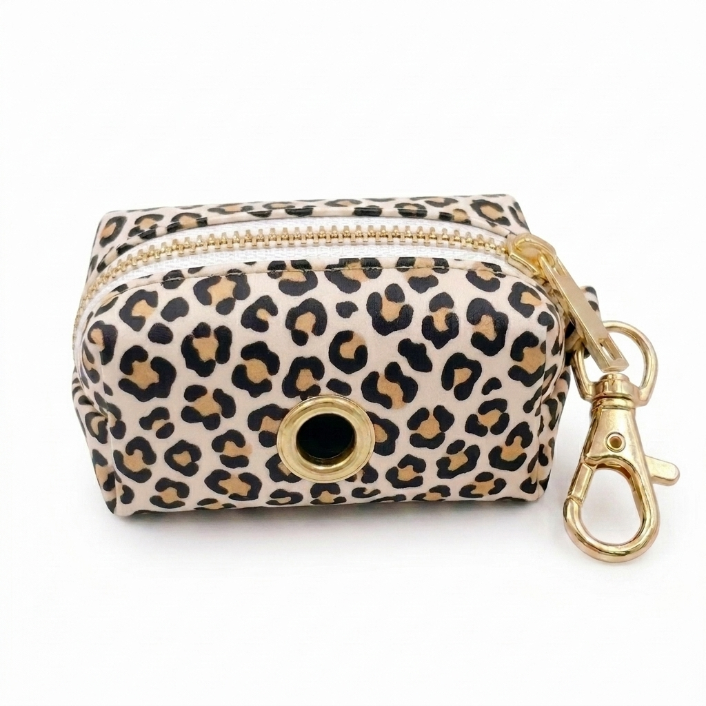Black Leopard Poop Bag Holder | Customisable