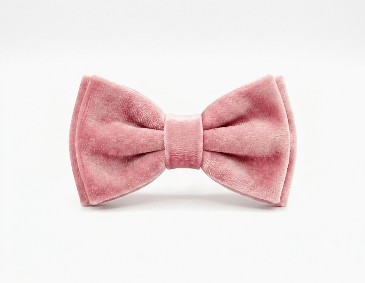 Baby Pink Velvet Bow Tie