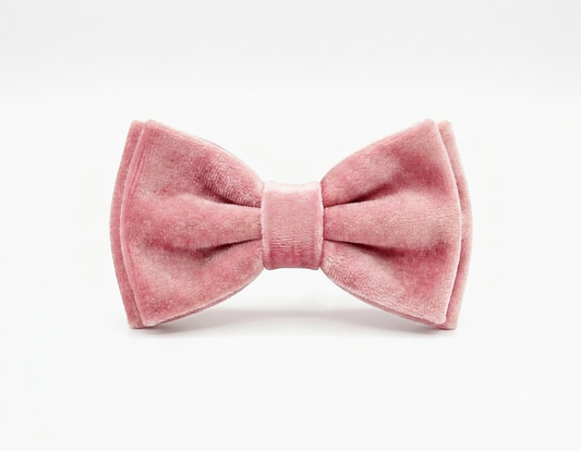 Baby Pink Velvet Bow Tie
