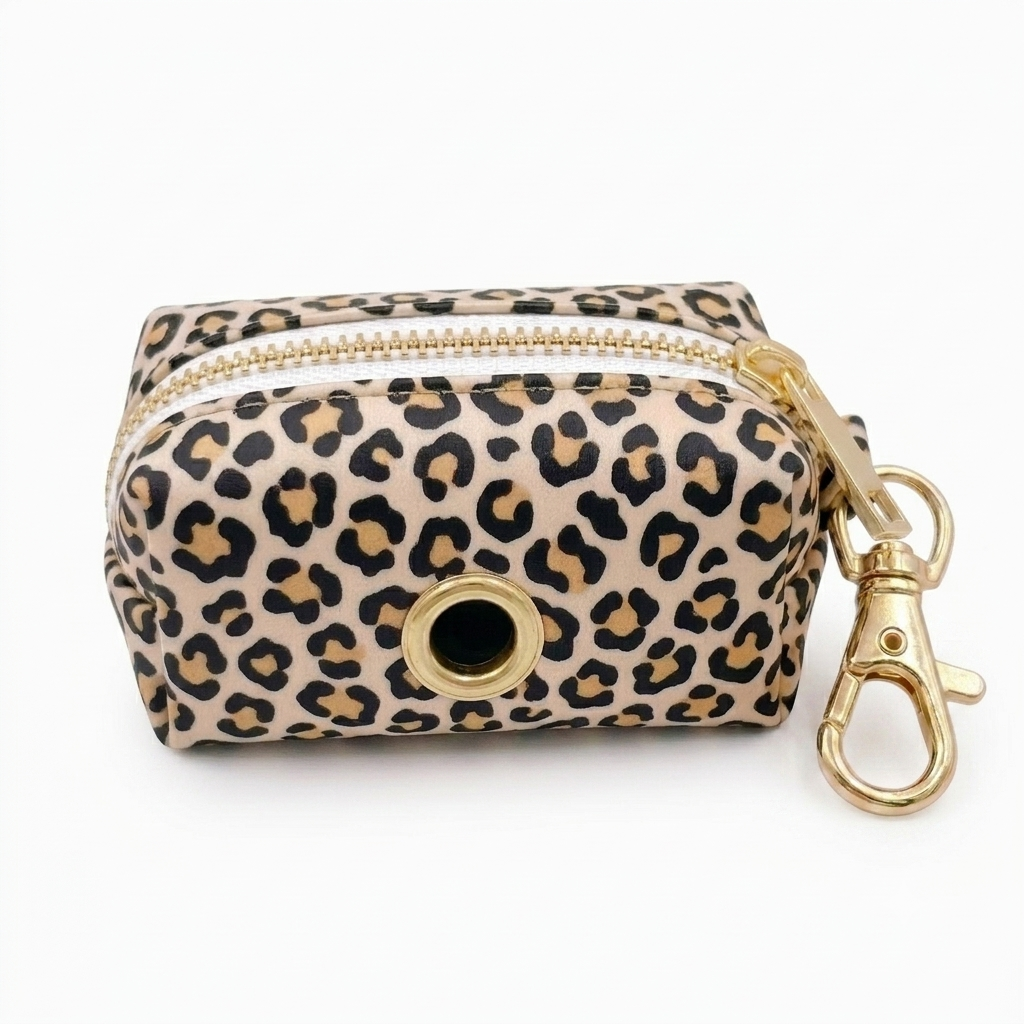 Black Leopard Poop Bag Holder | Customisable