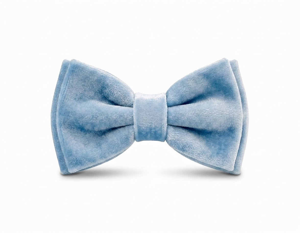 Light Blue Velvet Bow Tie