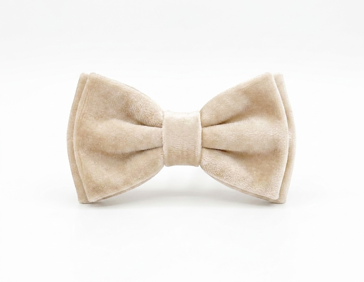 Cream Velvet Bow Tie