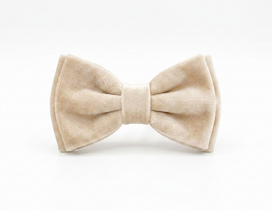 Cream Velvet Bow Tie