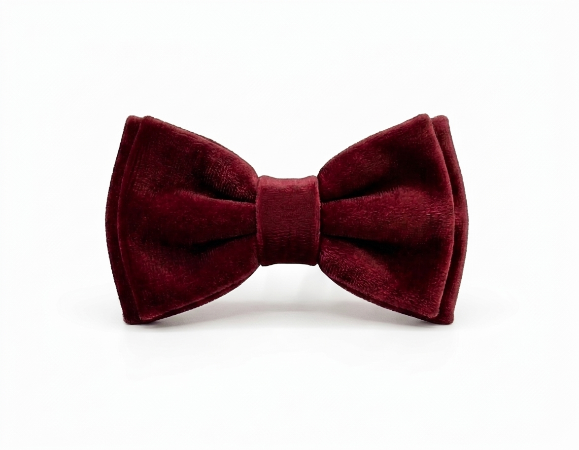 Burgundy Velvet Bow Tie