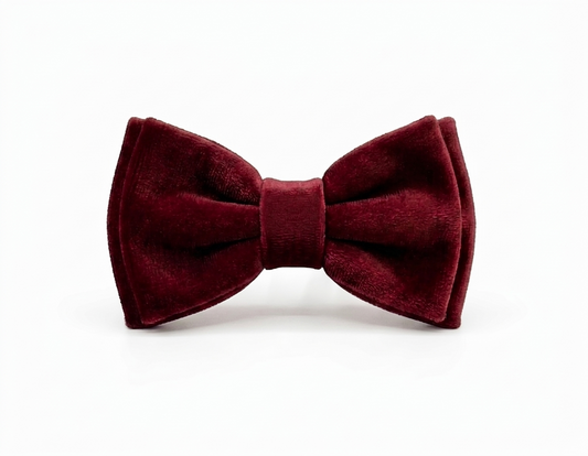 Burgundy Velvet Bow Tie