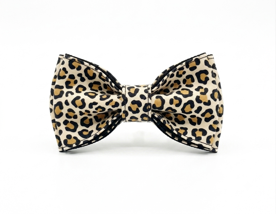 Black Leopard Bow Tie