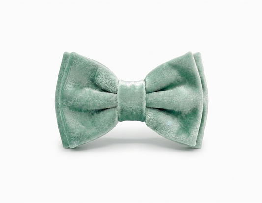Sage Green Velvet Bow Tie