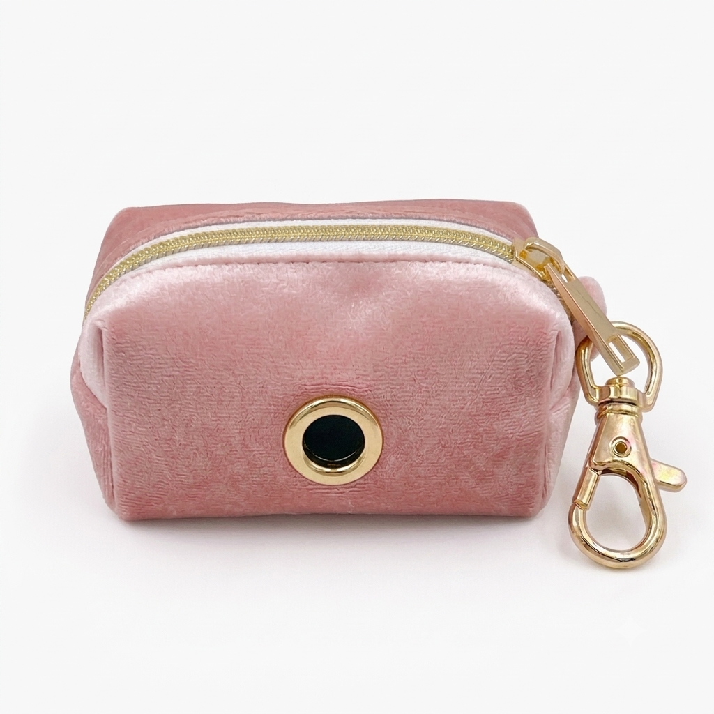 Baby Pink Velvet Poop Bag Holder | Customisable