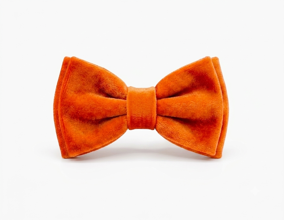 Orange Velvet Bow Tie