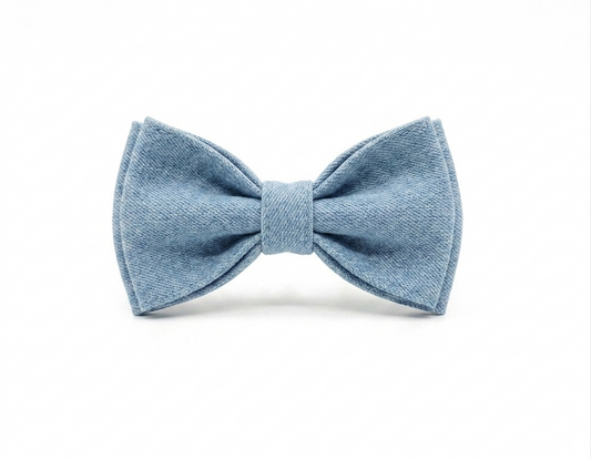 Light Blue Denim Bow Tie