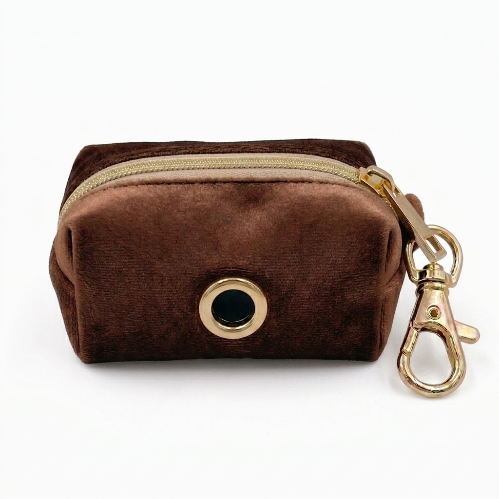 Chocolate Velvet Poop Bag Holder | Customisable