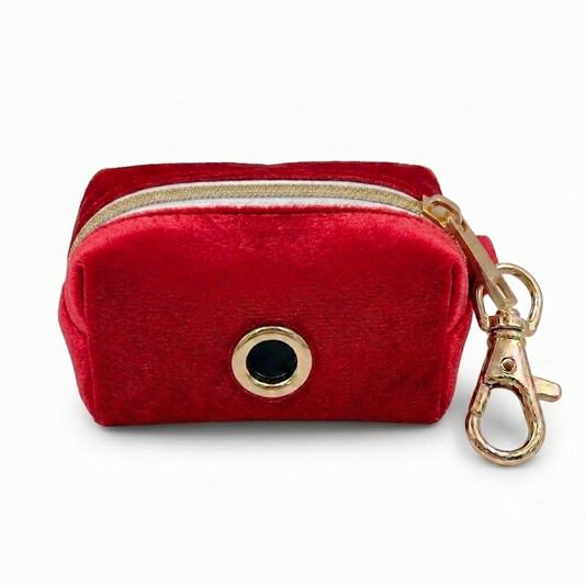 Red Velvet Poop Bag Holder | Customisable