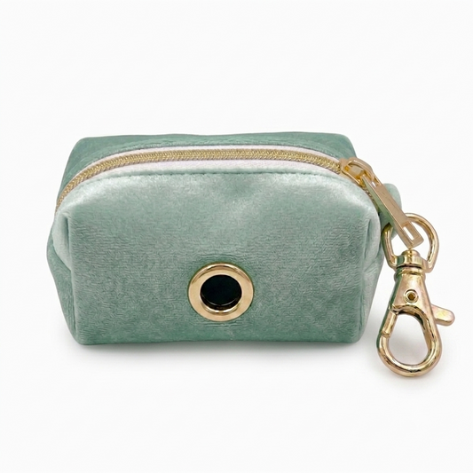 Sage Green Velvet Poop Bag Holder | Customisable