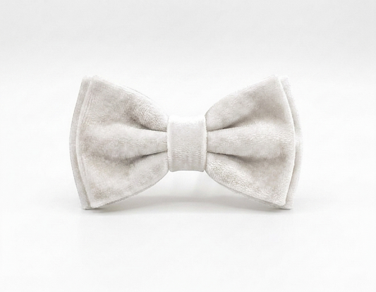 White Velvet Bow Tie
