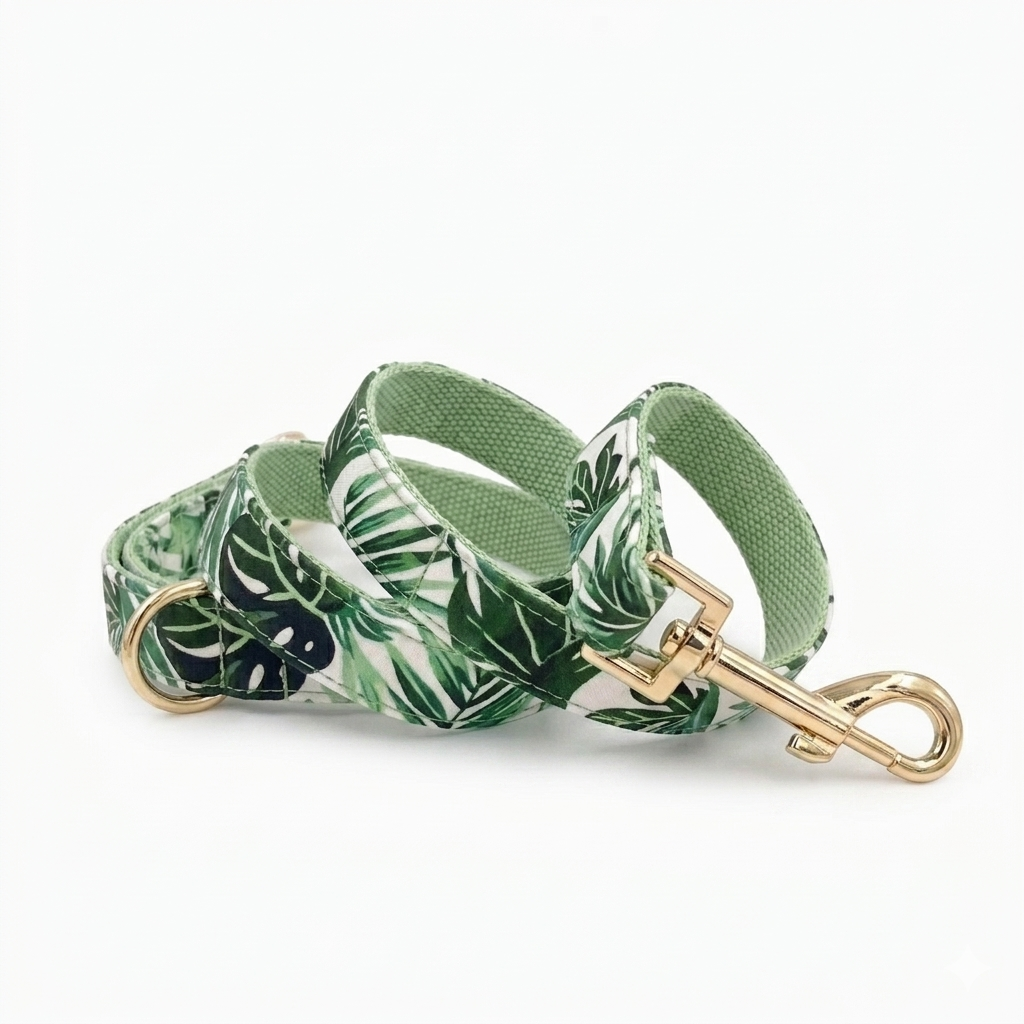Green Leaf Dog Leash | Customisable