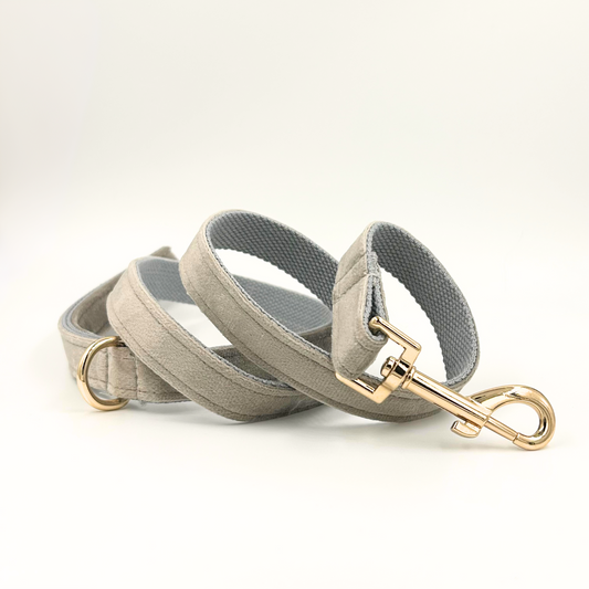 Light grey velvet lead - length 120cm