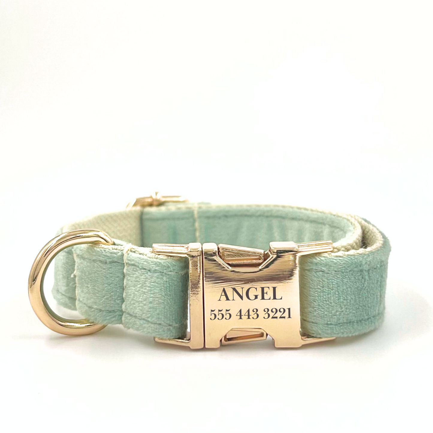 Dog Velvet Collar - Sage Green