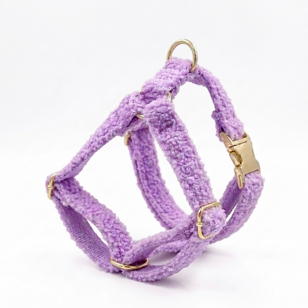 Light Purple Fluffy Dog Harness | Customisable