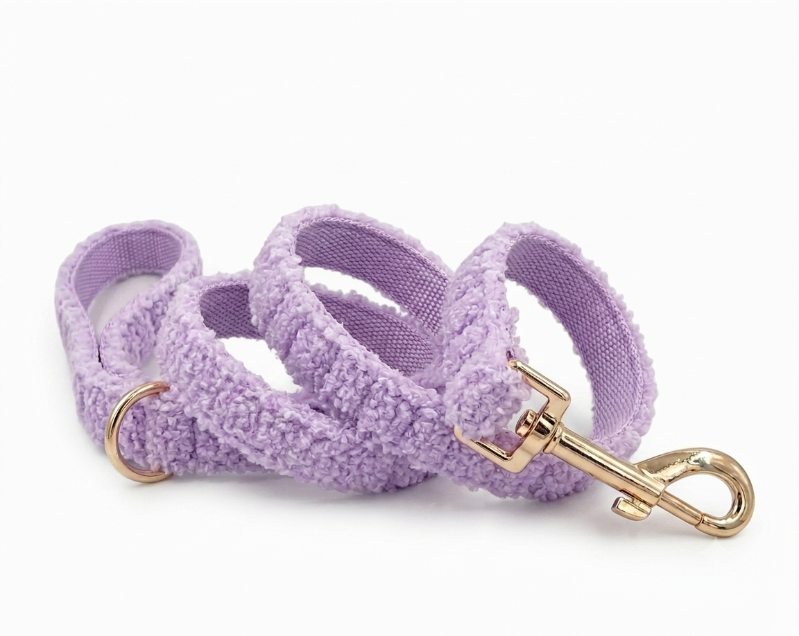 Light Purple Fluffy Dog Leash | Customisable