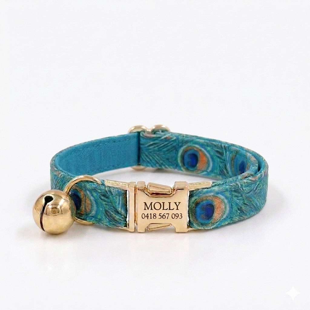 Peacock Cat Collar | Personalised