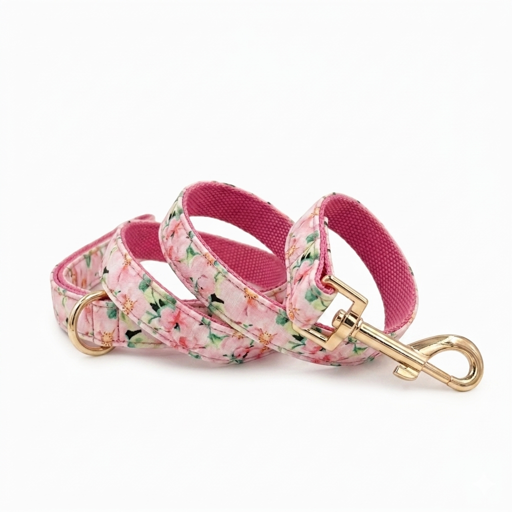 Pink Flower Dog Leash | Customisable