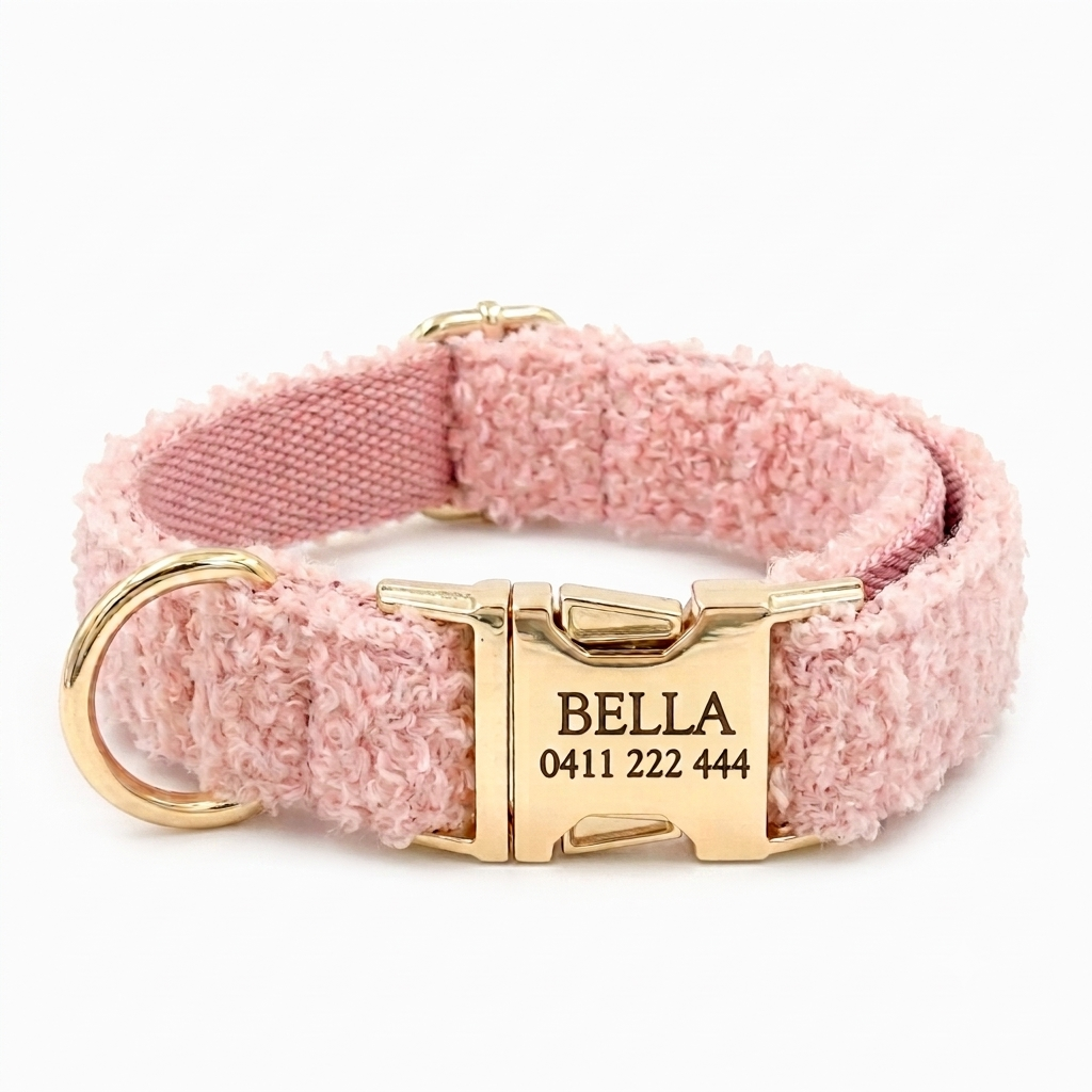 Princess Pink Fluffy Dog Collar | Personalised