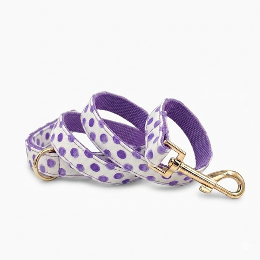 Purple Dot Dog Leash | Customisable